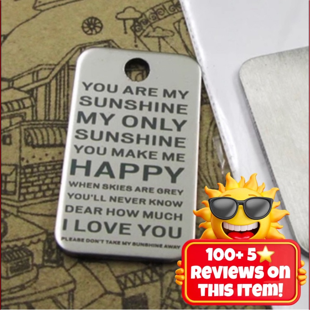 Necklace You are My Sunshine Full Song Stainless Steel Pendant Necklace - Picture 2 of 4